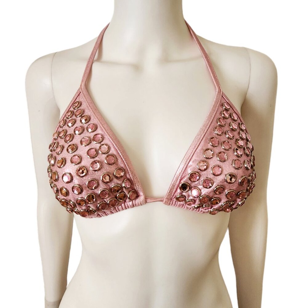 Vintage Betsy Johnson Crystal Studded Bikini Top